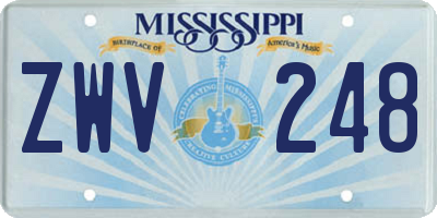 MS license plate ZWV248