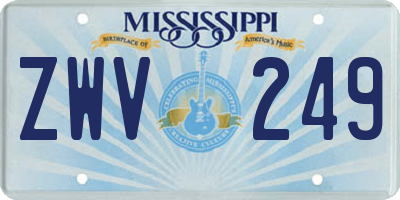 MS license plate ZWV249