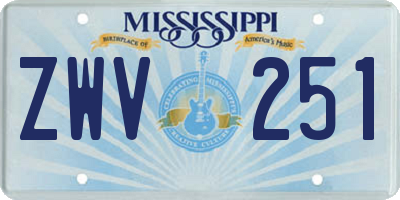 MS license plate ZWV251