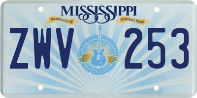 MS license plate ZWV253