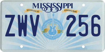 MS license plate ZWV256
