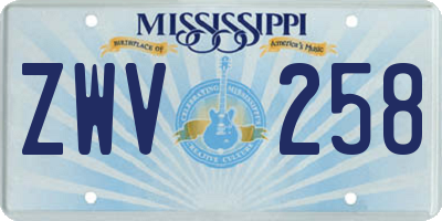 MS license plate ZWV258