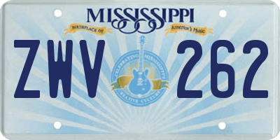 MS license plate ZWV262