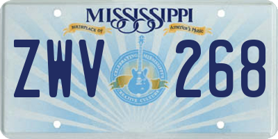 MS license plate ZWV268