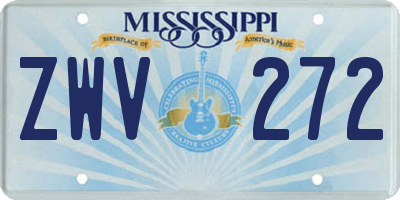 MS license plate ZWV272