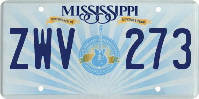 MS license plate ZWV273