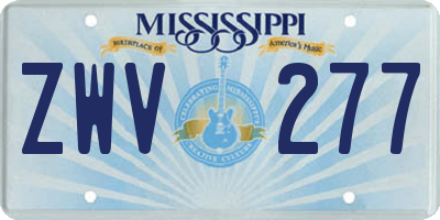 MS license plate ZWV277
