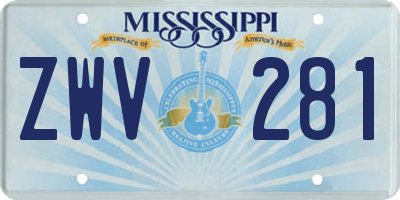 MS license plate ZWV281