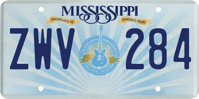 MS license plate ZWV284