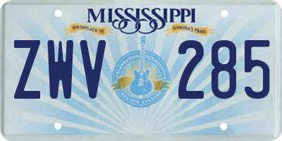 MS license plate ZWV285