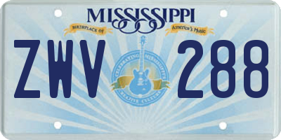 MS license plate ZWV288