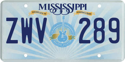 MS license plate ZWV289