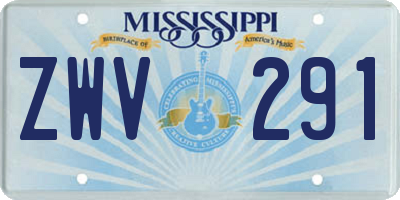 MS license plate ZWV291