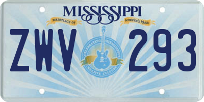 MS license plate ZWV293