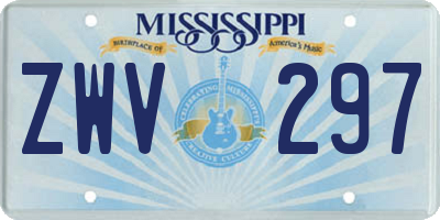 MS license plate ZWV297