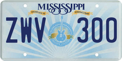 MS license plate ZWV300