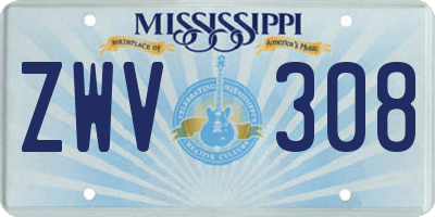 MS license plate ZWV308