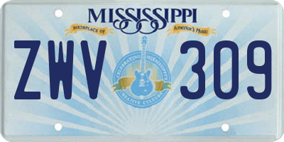 MS license plate ZWV309