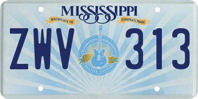MS license plate ZWV313