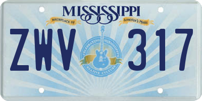 MS license plate ZWV317
