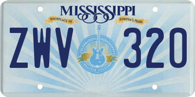 MS license plate ZWV320