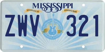 MS license plate ZWV321