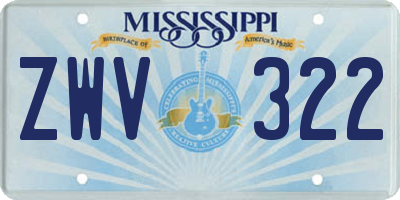 MS license plate ZWV322