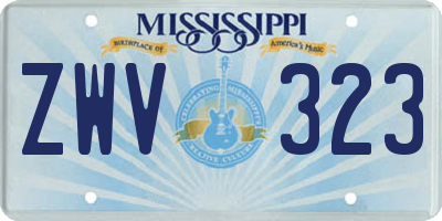 MS license plate ZWV323