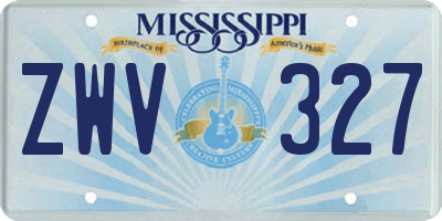 MS license plate ZWV327