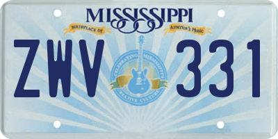 MS license plate ZWV331
