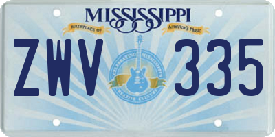 MS license plate ZWV335