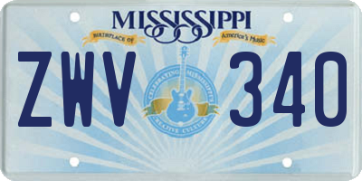 MS license plate ZWV340