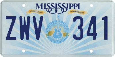 MS license plate ZWV341