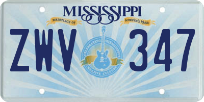 MS license plate ZWV347