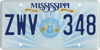 MS license plate ZWV348