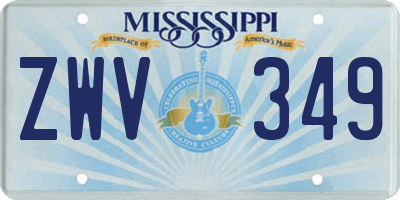 MS license plate ZWV349