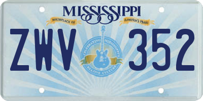 MS license plate ZWV352