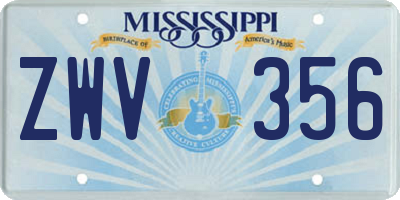 MS license plate ZWV356