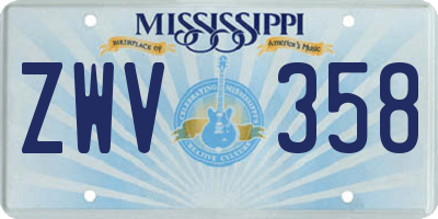 MS license plate ZWV358