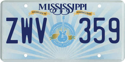 MS license plate ZWV359
