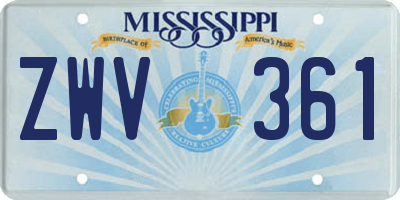 MS license plate ZWV361