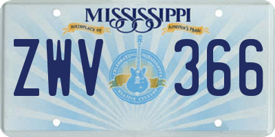 MS license plate ZWV366