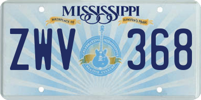 MS license plate ZWV368