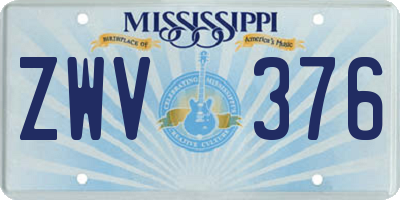 MS license plate ZWV376