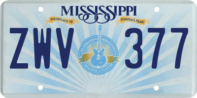 MS license plate ZWV377