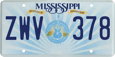 MS license plate ZWV378