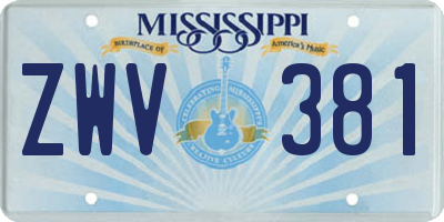 MS license plate ZWV381