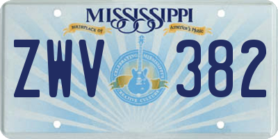 MS license plate ZWV382