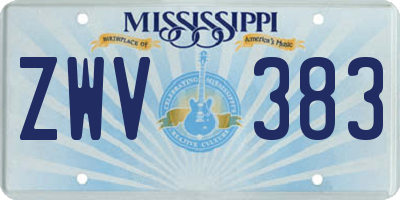 MS license plate ZWV383