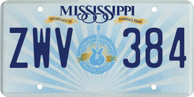 MS license plate ZWV384